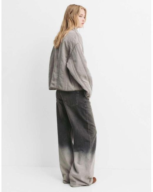 Giacca Oversize Trapuntata Pallido di Pull&Bear in Gray
