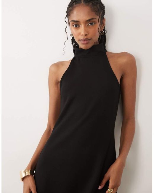 River Island Black Halterneck Neoprene Mini Dress