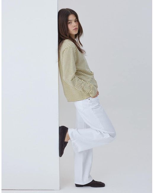 Motel White Low Rise Parallel Jeans