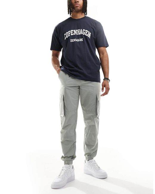 Only & Sons Blue Tapered Tech Cargo for men