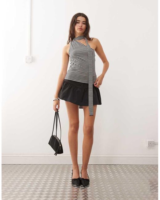 Weekday Blue One Shoulder Halter Top