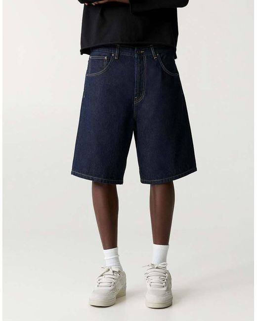 Pull&Bear Blue Baggy Denim Bermuda Shorts for men