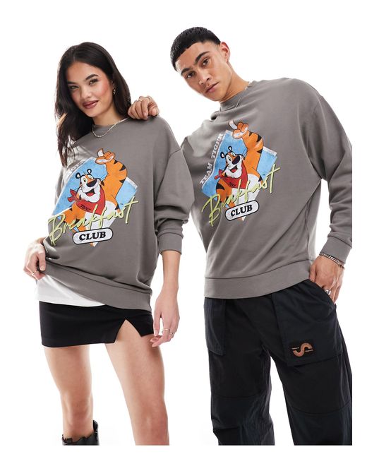 ASOS Gray Unisex Oversized License Sweatshirt With Tony The Tiger Print