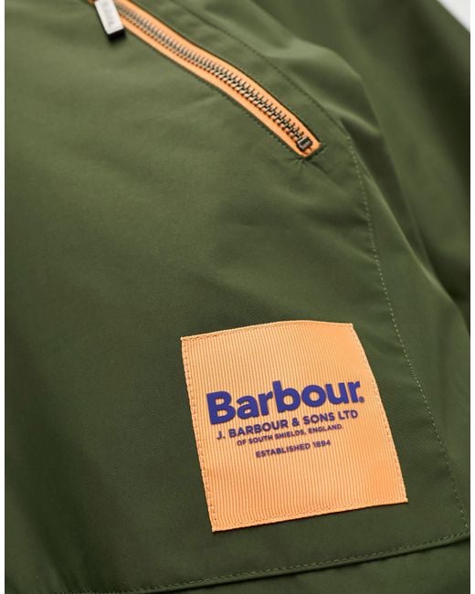 Barbour Green X Asos Exclusive Hooded Showerproof Coat