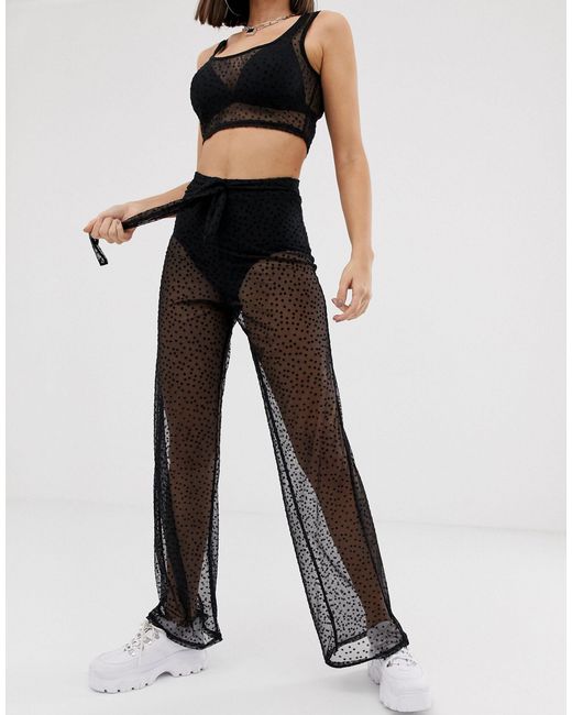 missguided sheer rose pants