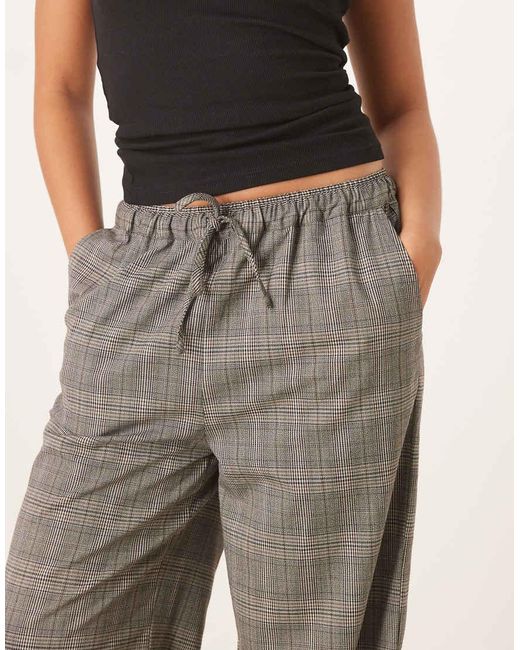 Threadbare Natural Straight Leg Plaid Pants