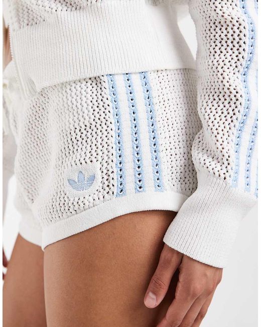Adidas Originals White Crochet Shorts