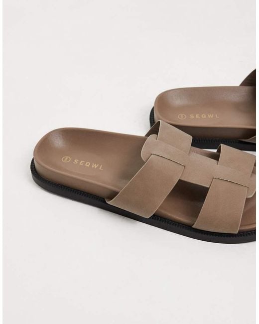 SEQWL Black Kidman Gladiator Style Sandals for men