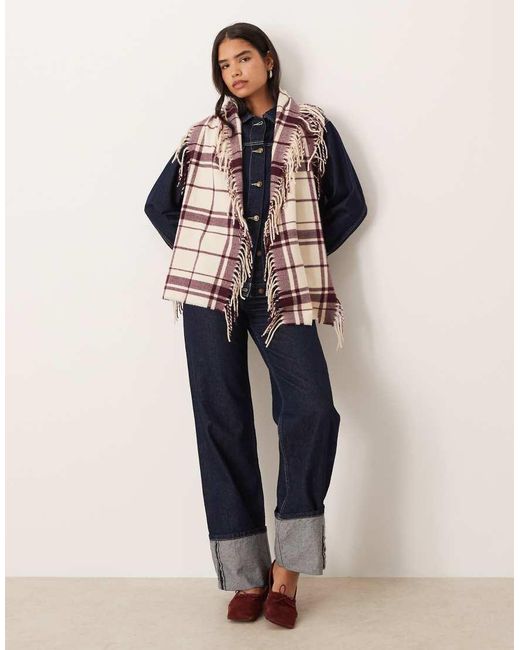 ASOS Blue Scarf With Side Fringing
