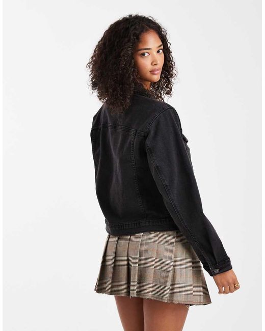 Giacca Di Jeans Slavato Stile Western di ASOS in Brown