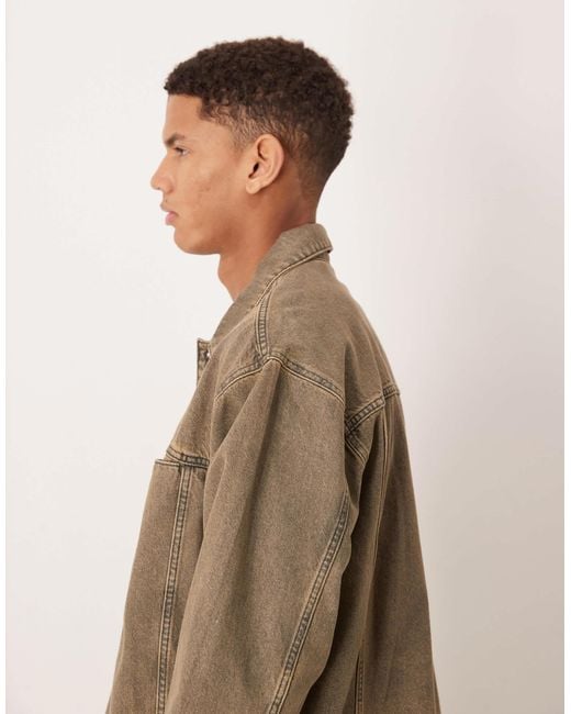 ASOS Brown Co-ord Denim Jacket for men