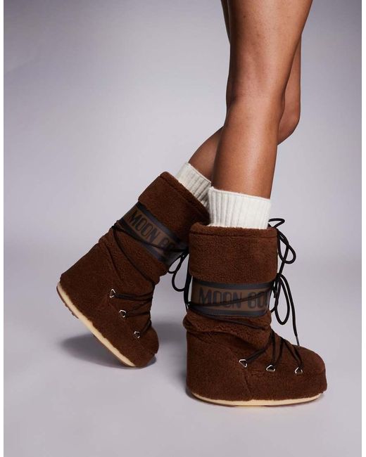 Moon Boot Brown Moonboot Icon Fleece Snowboot