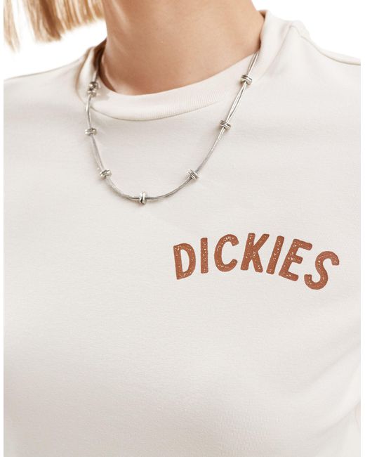 Camiseta con diseño encogido y estampado estilo wéstern petersburg exclusiva en asos Dickies de color White