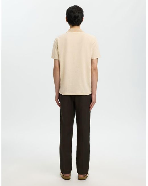 SELECTED Poloshirt in het Natural voor heren