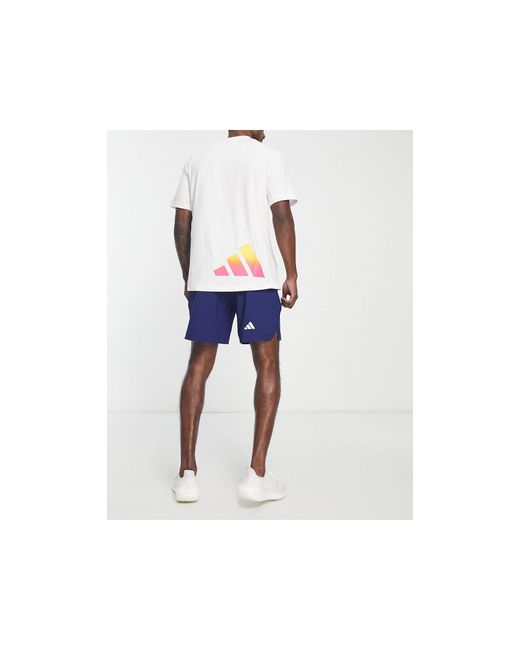 Adidas Originals White Adidas Training Train Icons Gradient 3 Bar Logo T-shirt for men