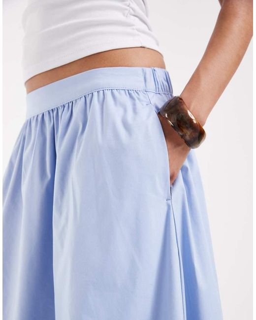 Vero Moda Blue Pull On Full Midi Skirt