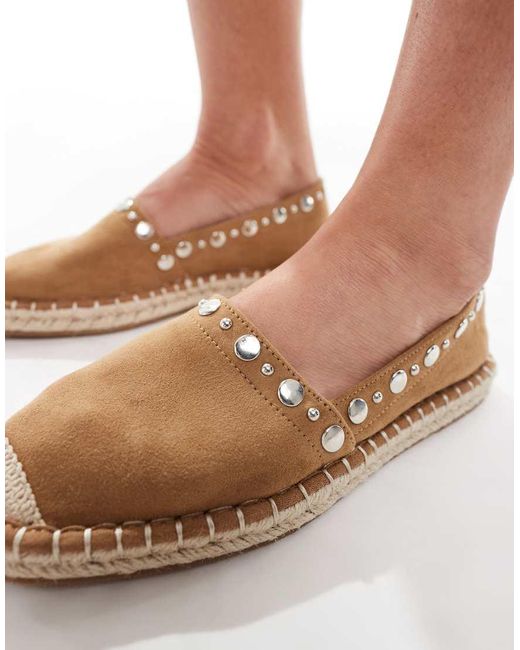 ASOS Natural Jeanie Closed Toe Studded Espadrilles