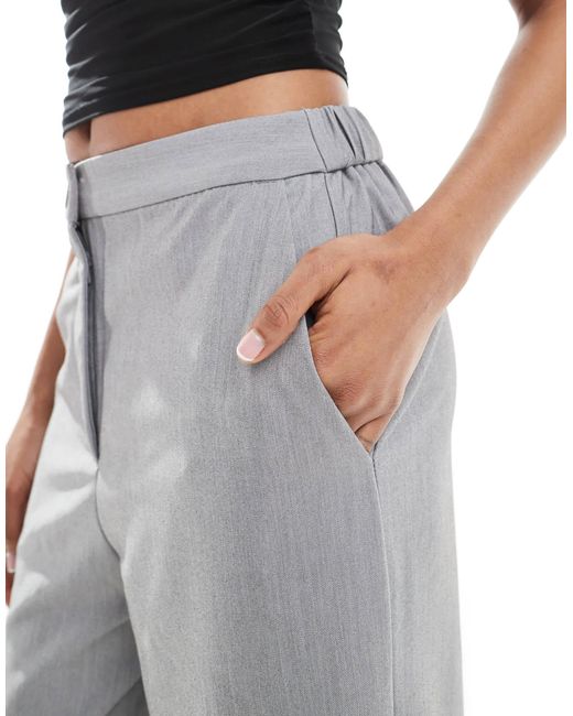 ASOS Gray Asos Design Tall Tailored Relaxed Straight Leg Pants