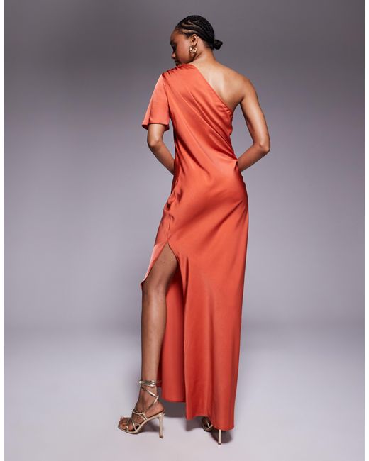 ASOS Red Asos design tall – satin-midikleid