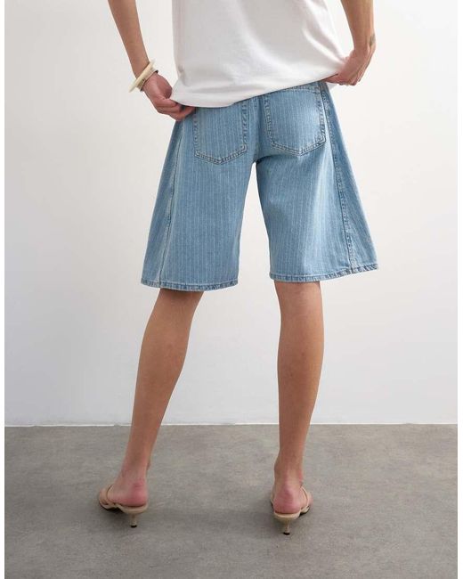 TOPSHOP Blue Denim Barrel Jort