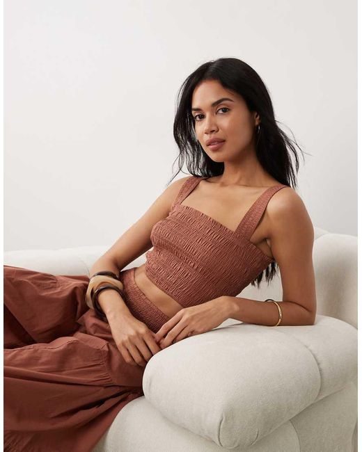 Iisla & Bird Brown Shirred Cami Top