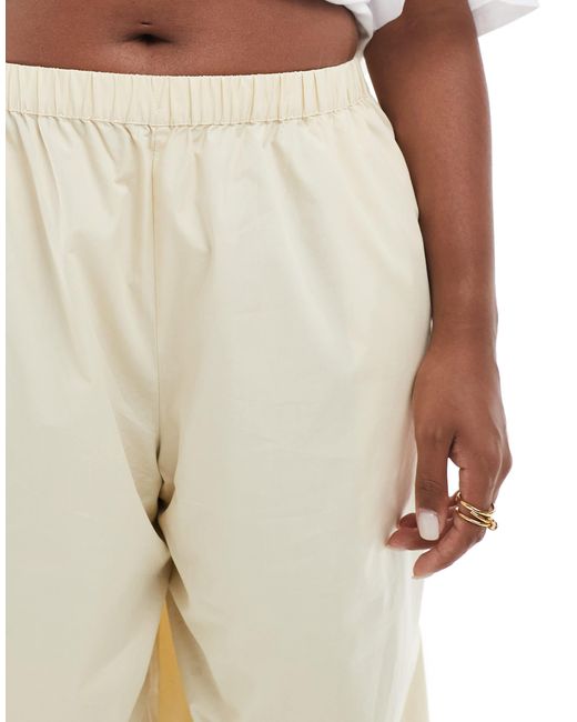 ASOS White Curve Laundered Poplin Pull On Trousers With Utility Panels