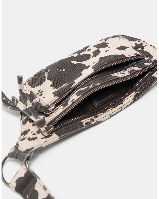 Pull&Bear Gray Cow Print Belt Bag