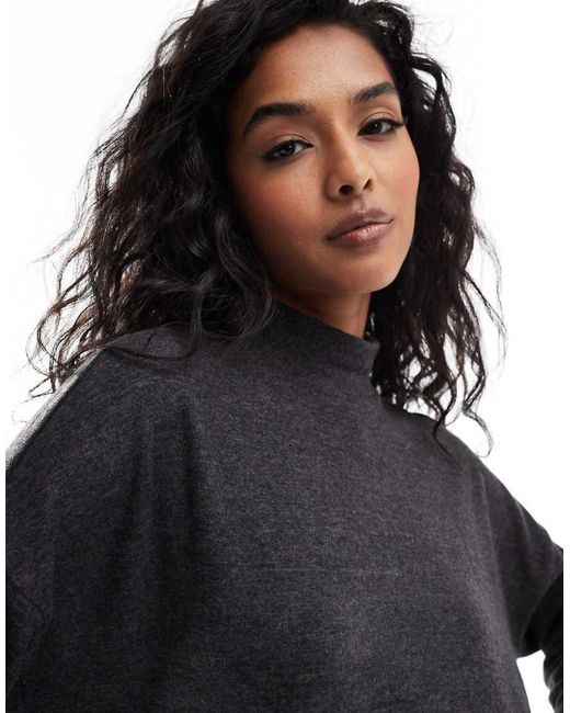 Vero Moda Black High Neck Oversized Jersey Top