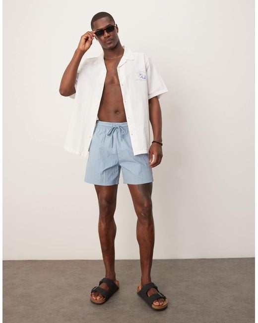 Abercrombie & Fitch – locker geschnittene shorts in Blue für Herren