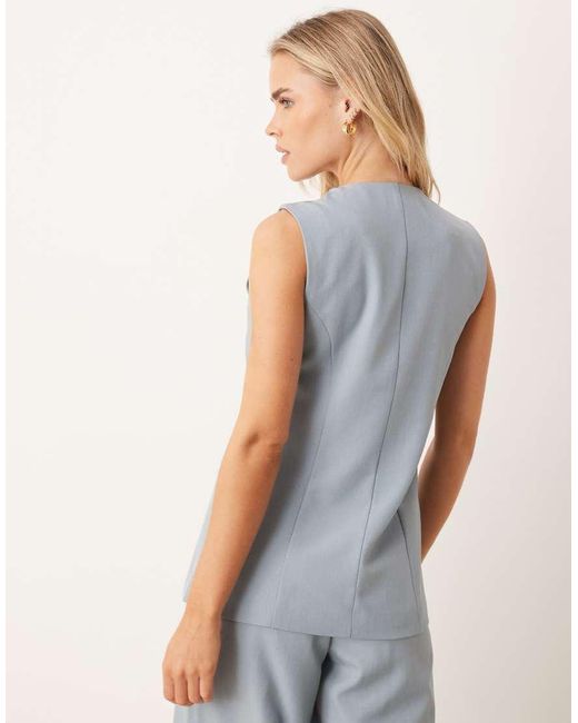 JDY Petite Gray Longline Button Through Waistcoat Co-Ord