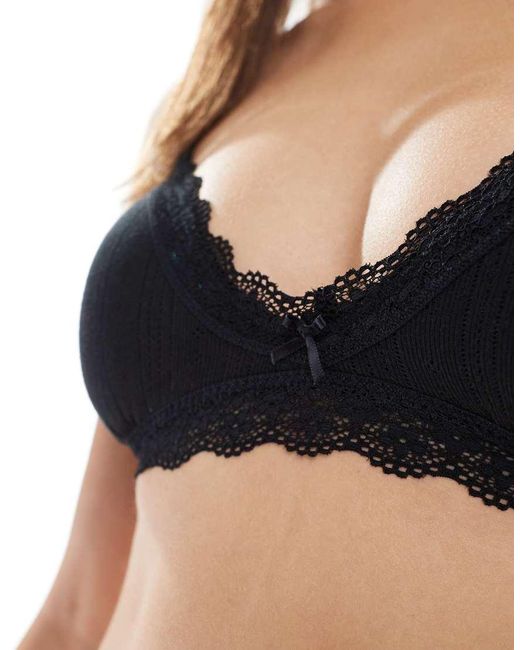 Cotton On Black Scallop Edge Bralette