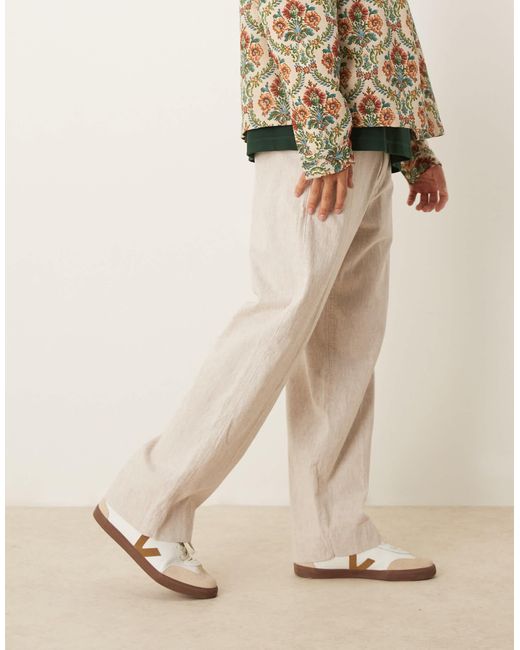 Abercrombie & Fitch Natural baggy Linen Trouser for men