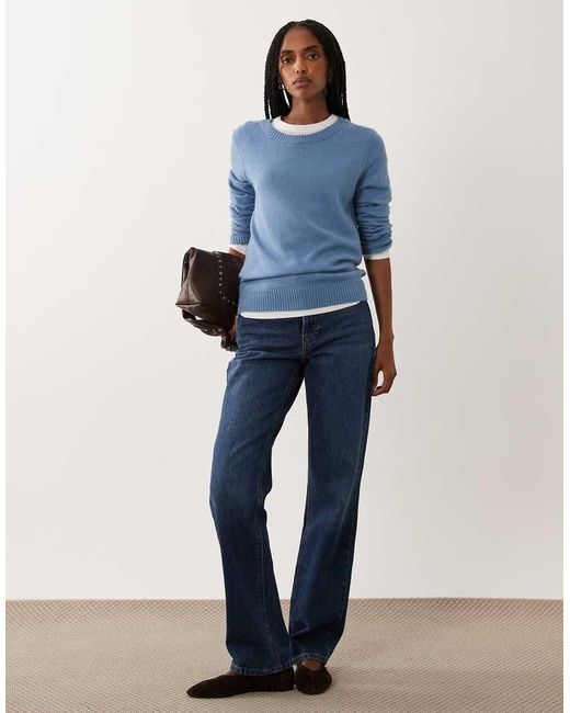 Vila Blue O-Neck Knitted Jumper