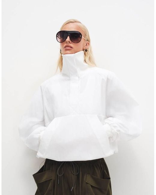ASOS Techy Opstaande Kraag Sportjack Met Trekkoord in het Natural