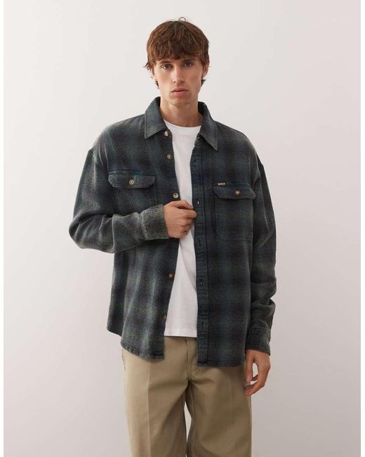 Deus Ex Machina Blue Too Busy Long Sleeve Flannel Shirt for men