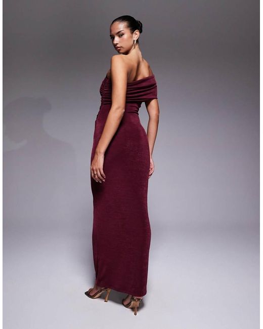 Aria Cove Purple Double Laye Slinky Multiway Bodycon Maxi Dress