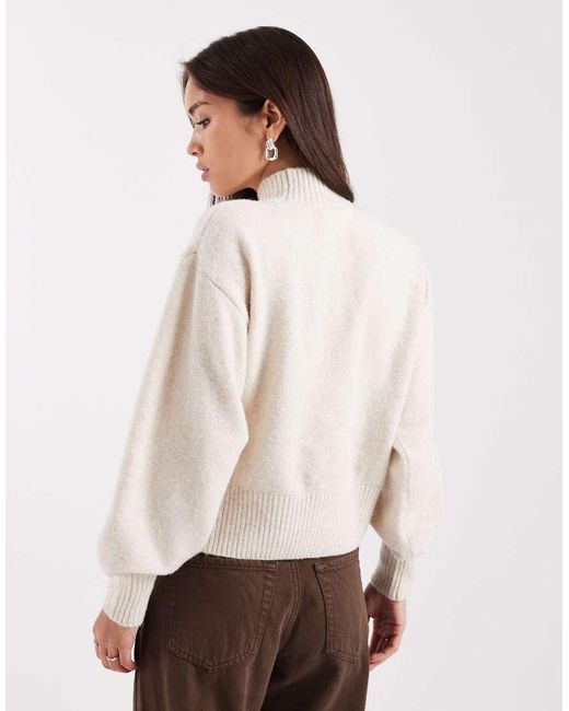 Monki Natural Knitted Turtleneck Jumper