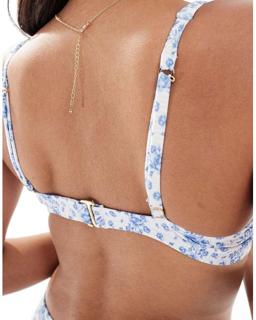 Hollister Blue Curvy Underwire Bikini Top Co-ord