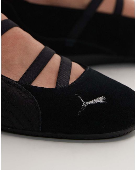 PUMA Black Speedcat Python Ballet Flats