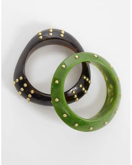 ASOS Green Pack Of 2 Bangles