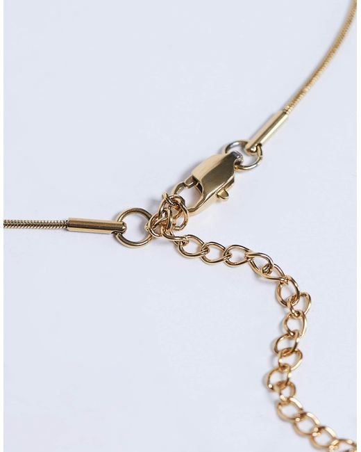 TOPSHOP Metallic Molly Stainless Steel Pearl Necklace