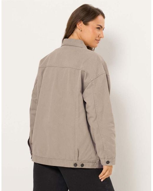 Yours Clothing Natural Oversized Denim Jacket