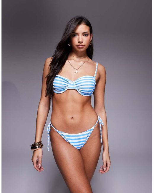 Candypants Blue Towelling Underwire Bikini Top
