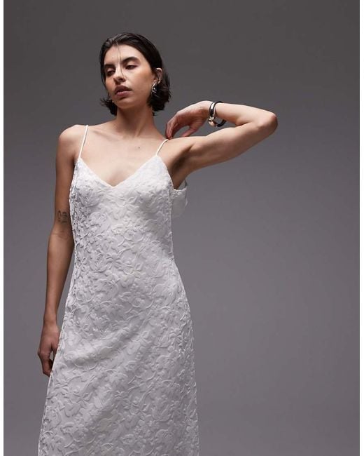 Mango Gray Devore Slip Maxi Dress