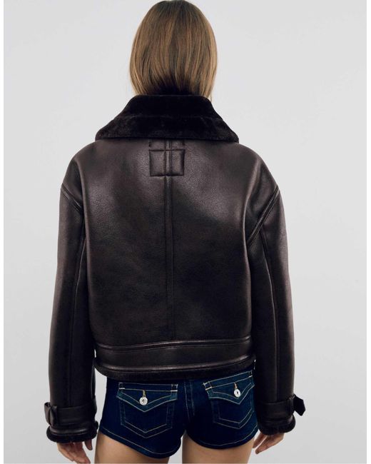 Stradivarius Blue – doubleface-jacke aus kunstleder