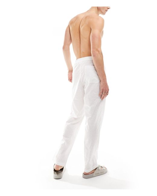 Pantaloni comodi bianchi di ASOS in White da Uomo