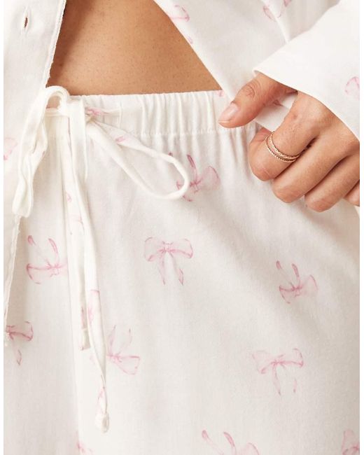 Gina Tricot Natural Mix And Match Flannel Pyjamas Trousers