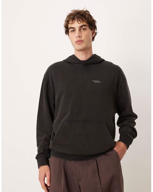 ASOS Black Oversized Hoodie With Print for men