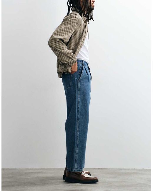 ASOS Blue Circular Design Collection Relaxed Tapered Jeans for men