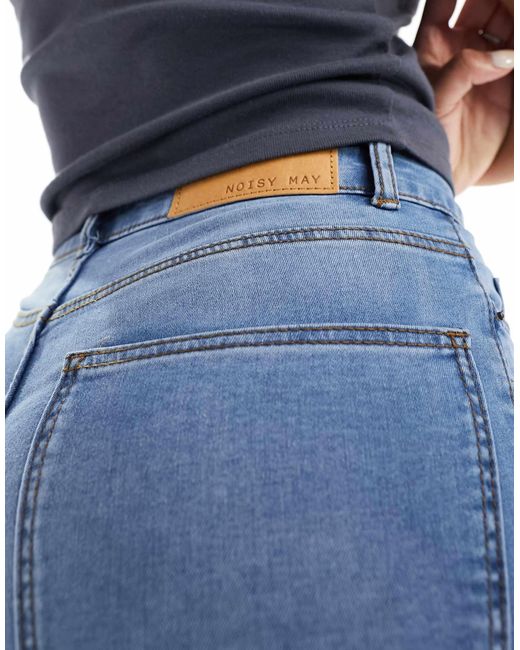 Noisy May Blue Sallie High Waisted Flare Jeans